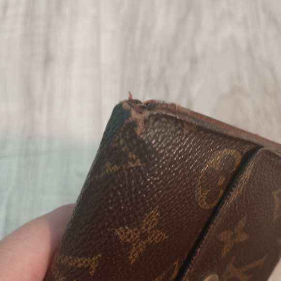 Vintage Louis Vuitton Wallet Card Holder Brown leather Made in France Authentic - Picture 7 of 14